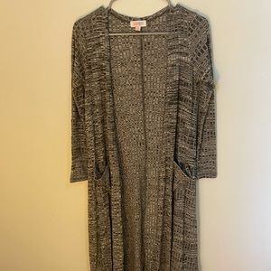 2/$20 LuLaRoe Sarah Duster Sweater in Grey Ribbed Pattern